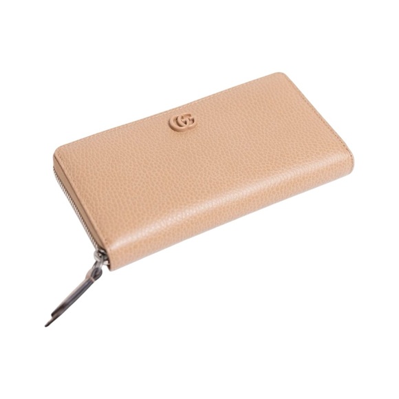 Gucci Handbags - Like New Authentic Gucci GG Marmont Tan Pebbled Leather Zip-Around Wallet